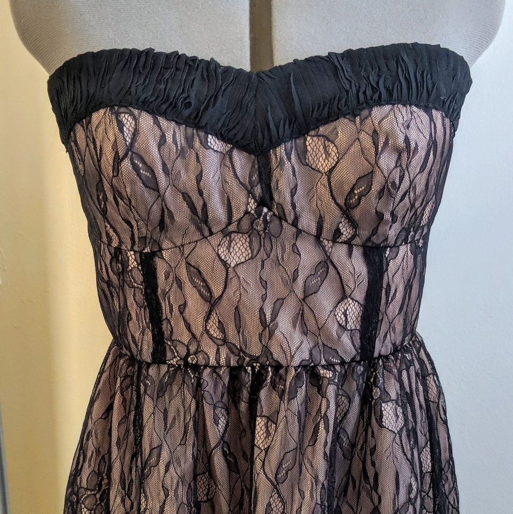 Thistlepearl Pink & Black Lace Overlay Dress